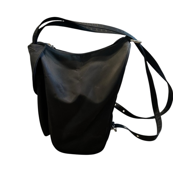 KATE SPADE black nylon convertible mid size backpack shoulder bag purse - Picture 3 of 15